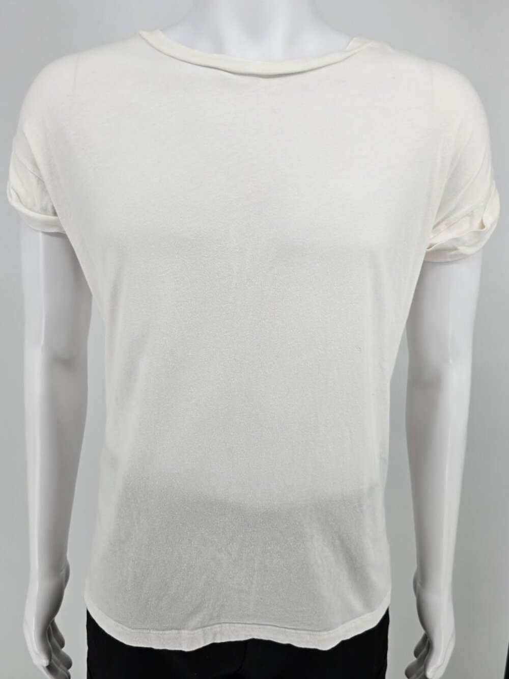 2010s AllSaints Womens Imogen Boy Tee Minimalist White Cotton T-Shirt (XS/S)